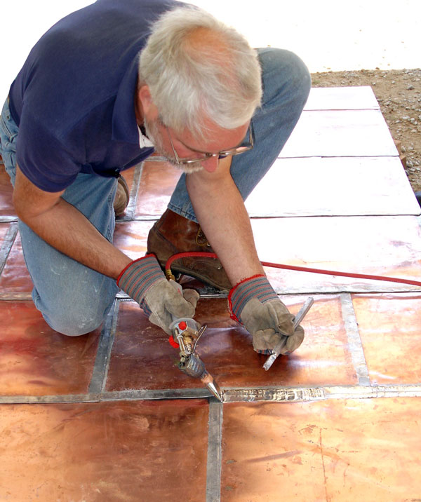 Flat-lock copper roofing workshop, 2007 SRCA Conference.